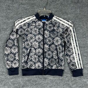 Adidas Originals XS Youth 7/8 Floral Print Track Jacket Full Zip